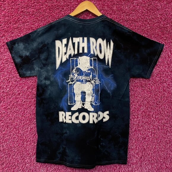 Death Row Records Logo Tie dye  blue Tshirt size medium - Picture 1 of 4